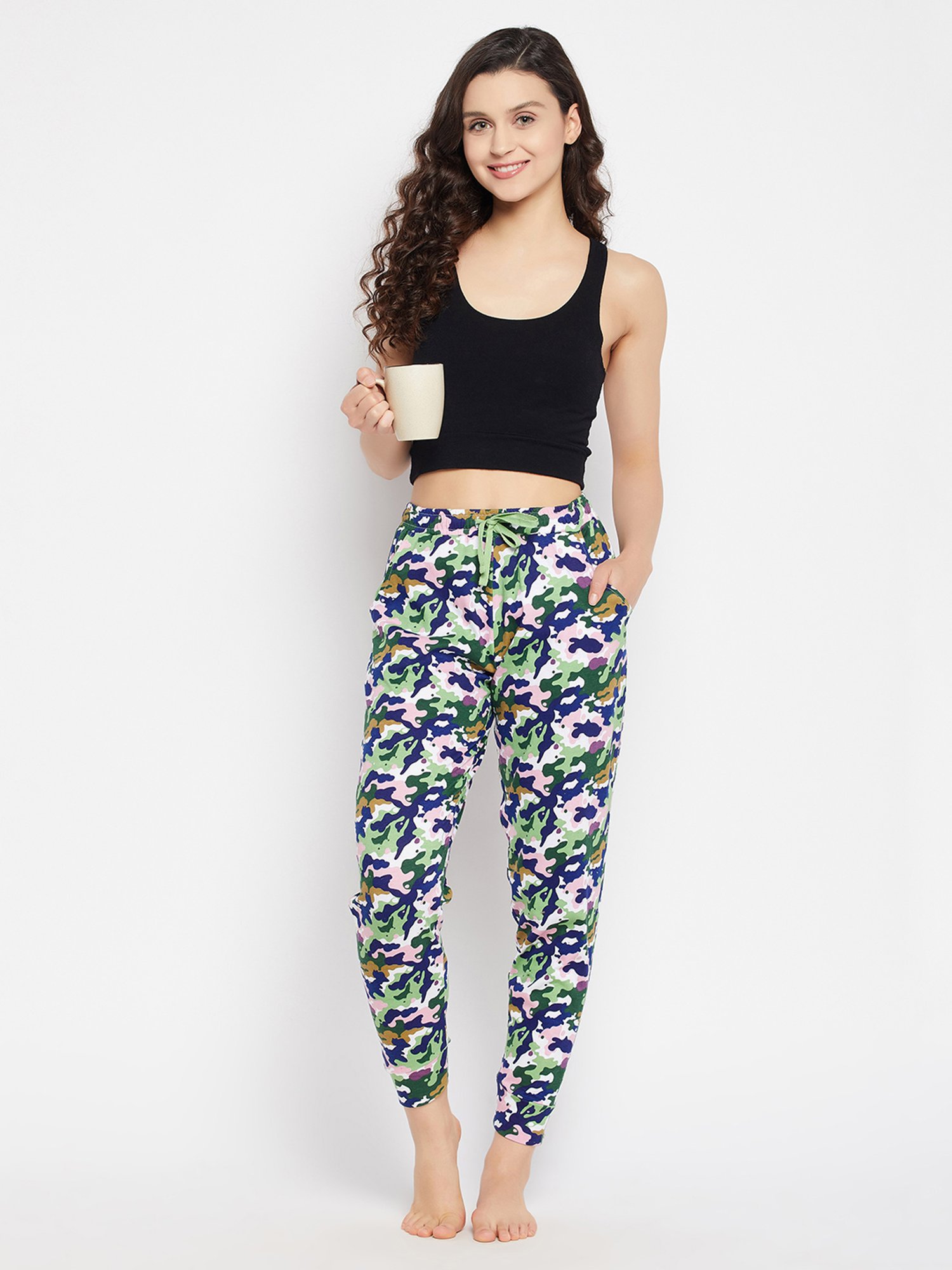 Clovia Multicolor Printed Cotton Lounge Pants