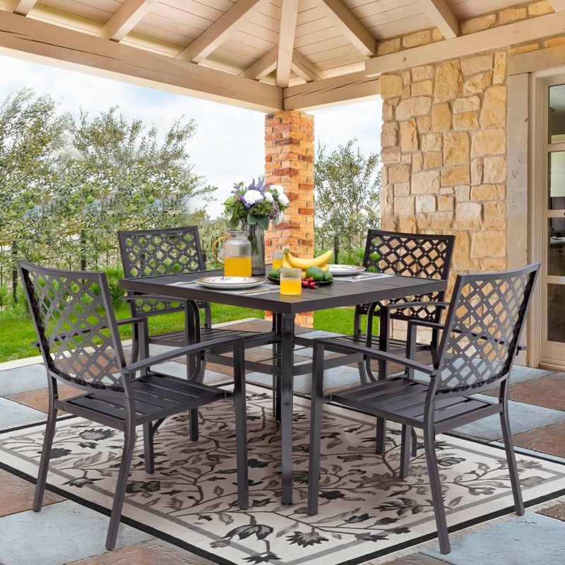 5pc Dining Set - Black - NUU GARDEN