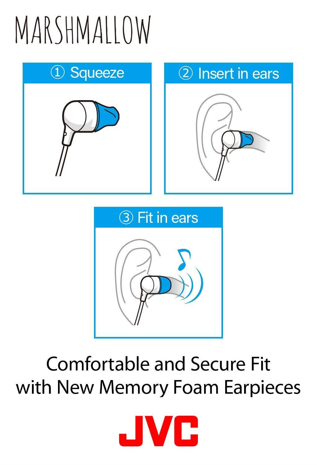 JVC Memory Foam Earbud Marshmallow Memory Foam Earbud with Mic Green (HAFX38MG)