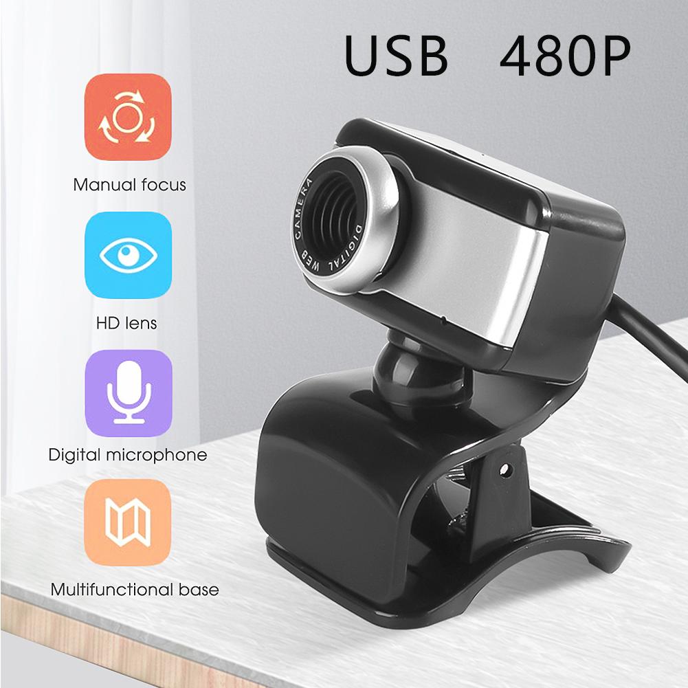 USB Webcam Rotate Camera HD WebCam With Microphone Clip for PC Laptop Notebook Computer