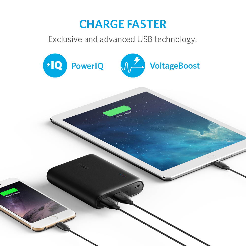 Anker PowerCore 10400mAh External Battery Pack for All Smartphones - Black