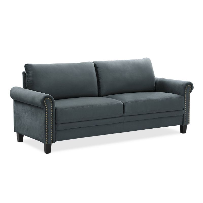 Ashley Microfiber Upholstery Sofa with Nailhead Trimming Dark Gray - Lifestyle Solutions