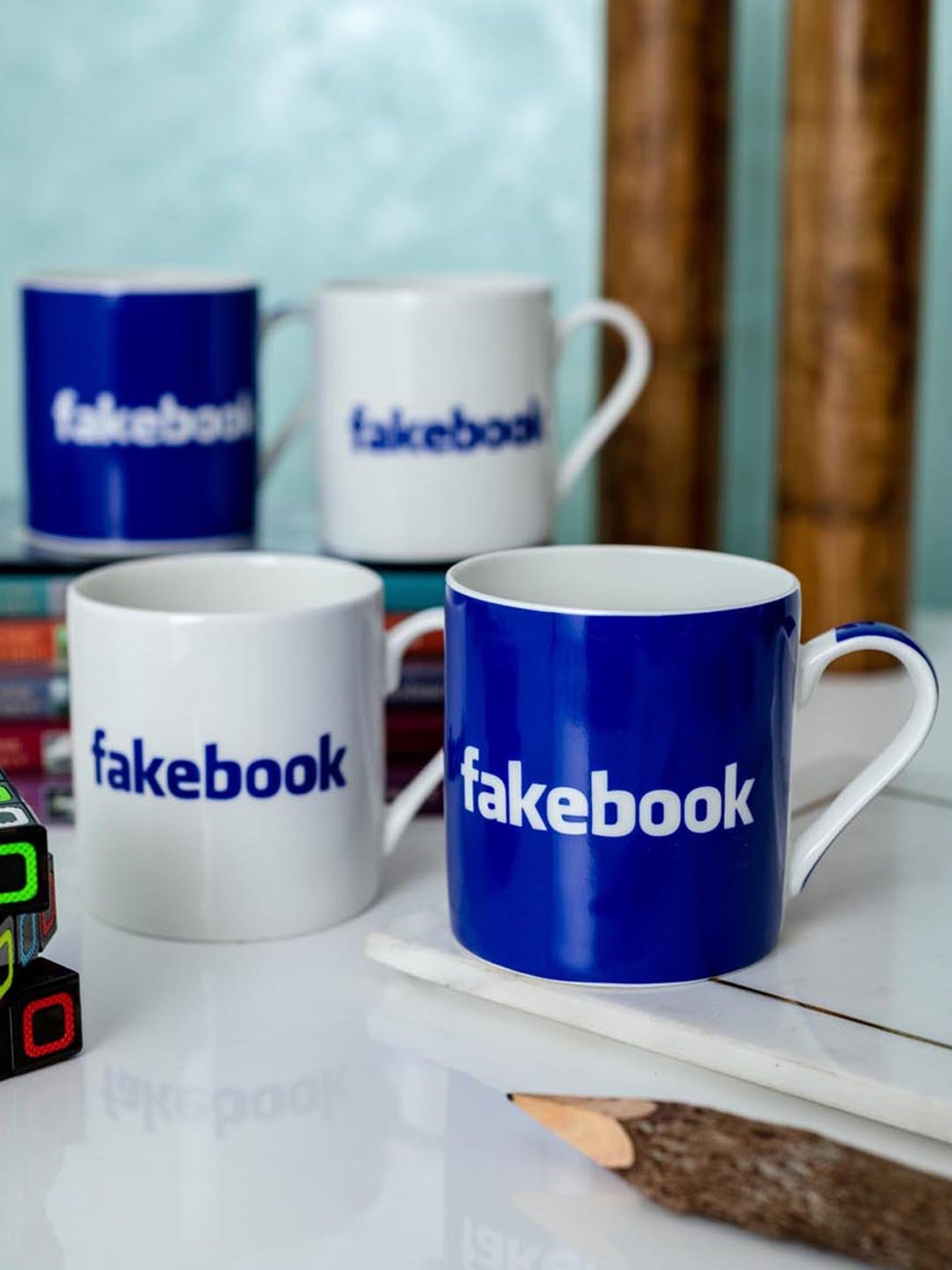 Goodhomes Multicolor Bone China Coffee Mugs (350 ml) - Set of 4