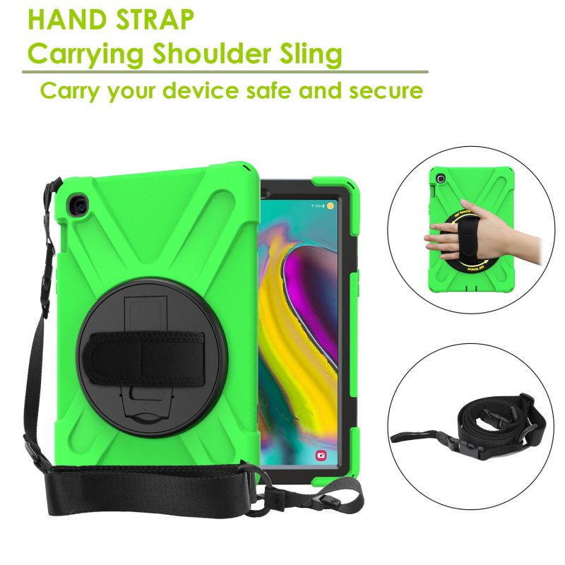 Galaxy Tab A 10.1 Case, Fits 2019 T510/T515 Shockproof Heavy Duty Shield Case Kickstand, Shoulder Strap Sling, Hand/Palm Strap For Samsung Galaxy Tab A 10.1 (2019) SM-T510 / SM-T515 (Red)