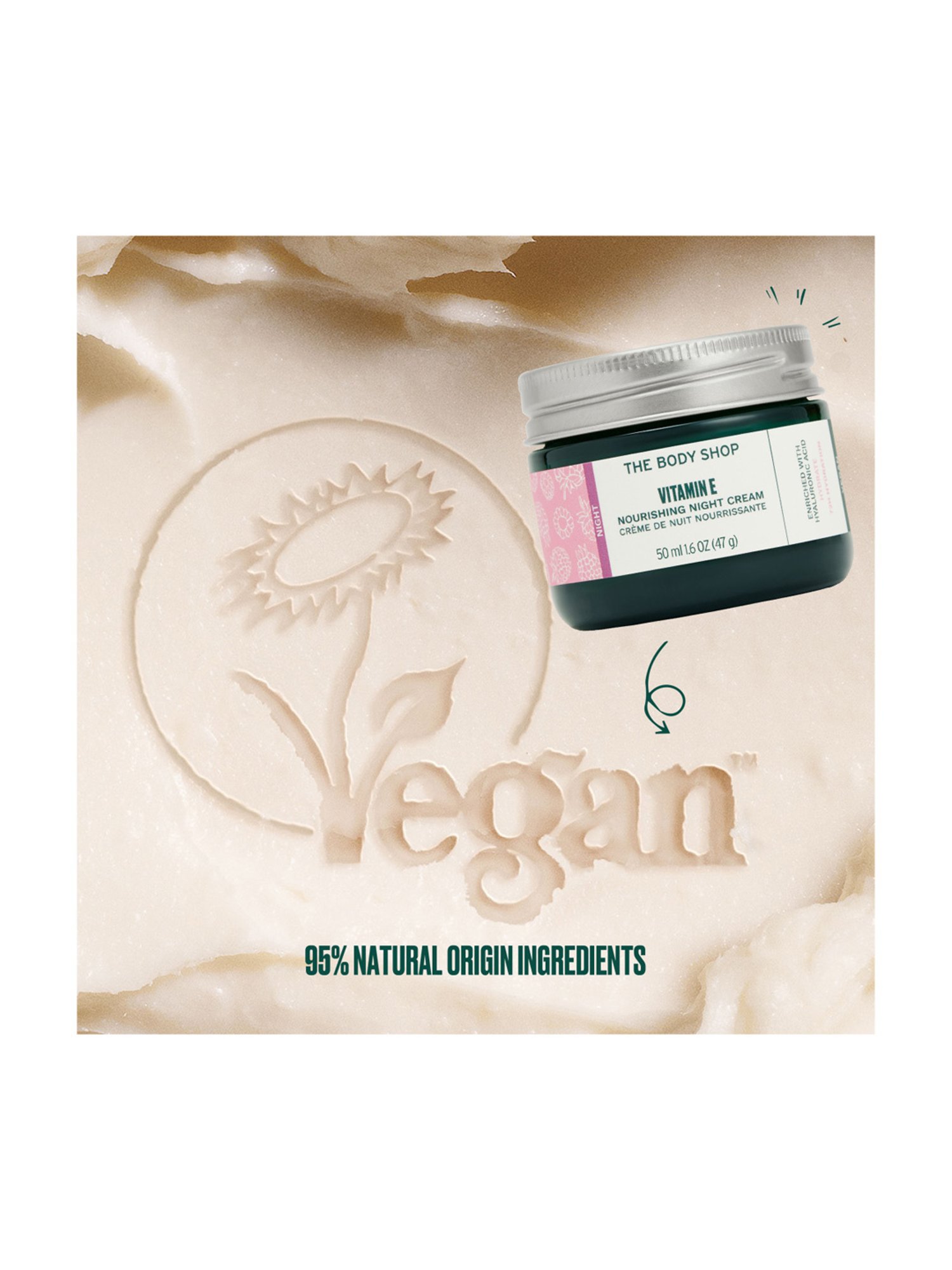 The Body Shop Vitamin E 72hr Hydration Vegan Night Cream for All Skin Types - 50 ml