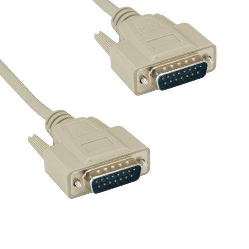 Kentek 10 Feet FT DB15 Monitor Cable Cord Connector 28 AWG Molded Serial RS-232 D-Sub 15 Pin Male to Male M/M for Mac Macintosh VGA Video Display