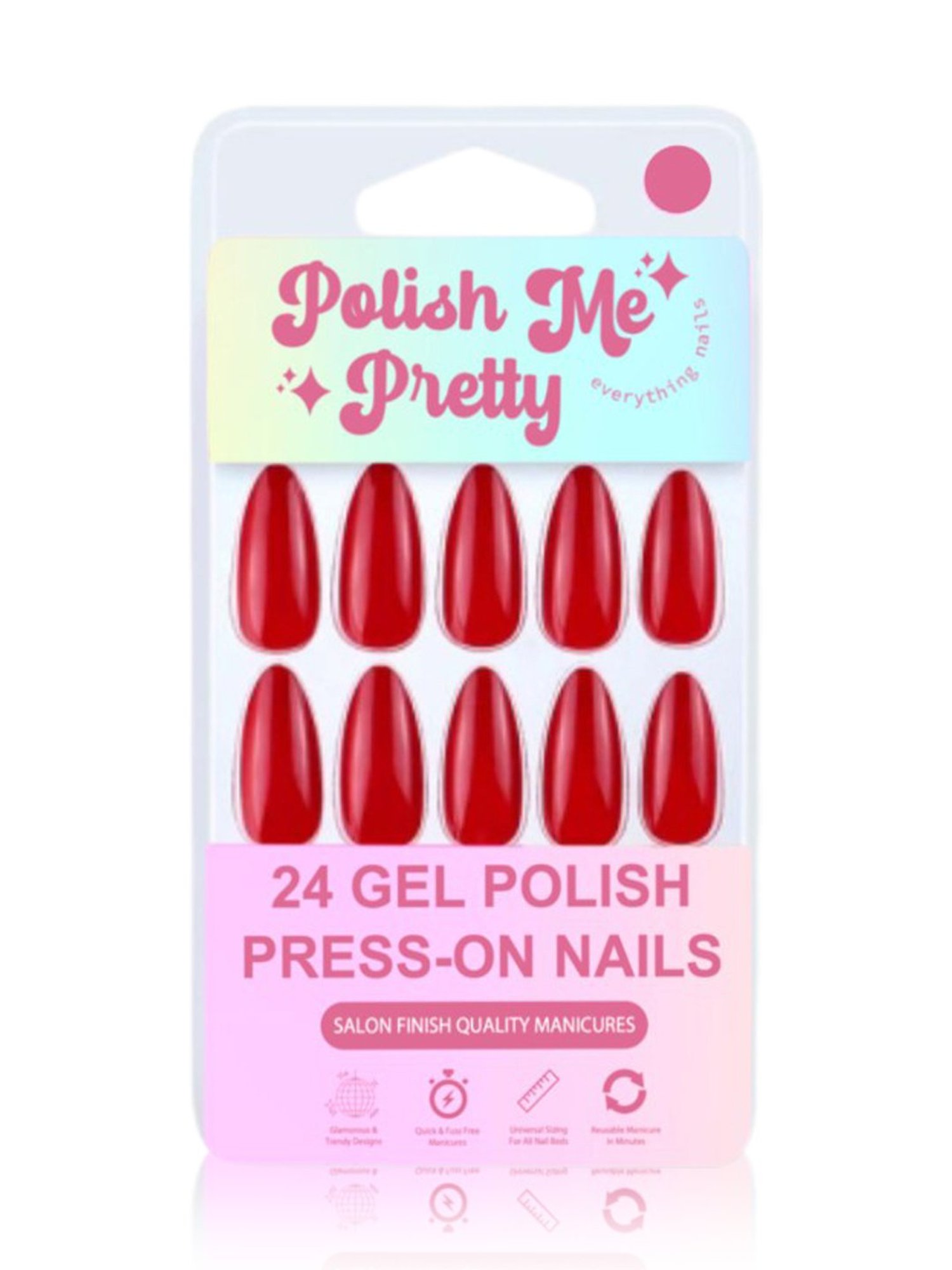 Polish Me Pretty Gel Polish Press-On Nails Rose - Set of 24