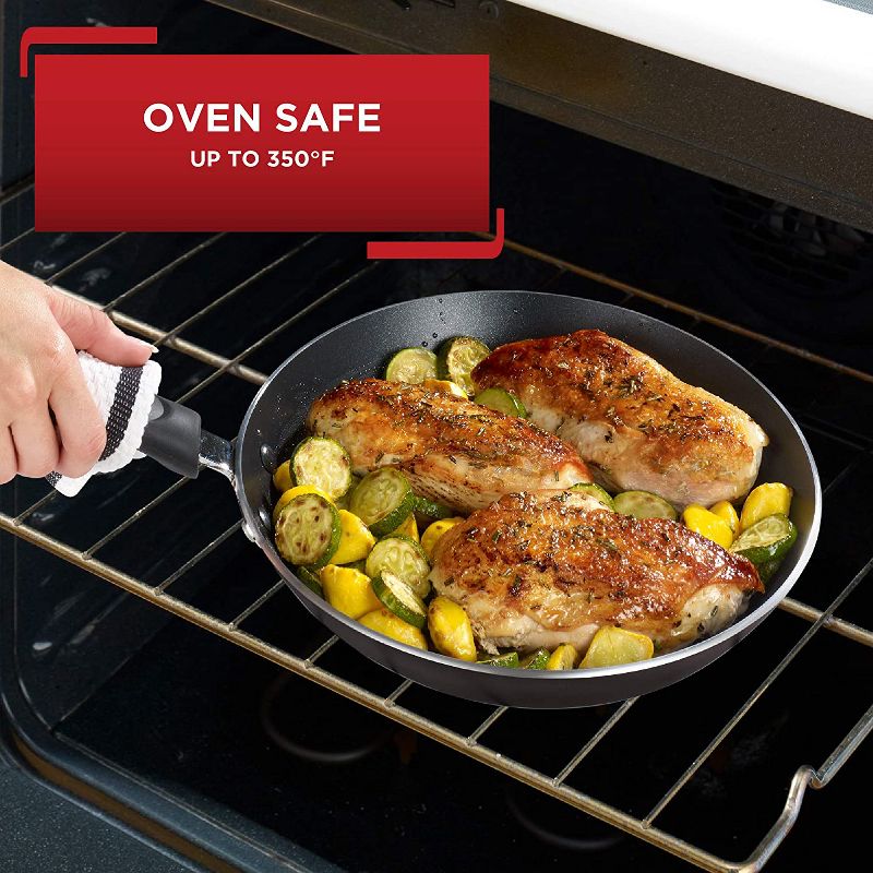 T-fal C561SC Titanium Advanced Nonstick Thermo-Spot Heat Indicator Dishwasher Safe Cookware Set, 12-Piece, Black