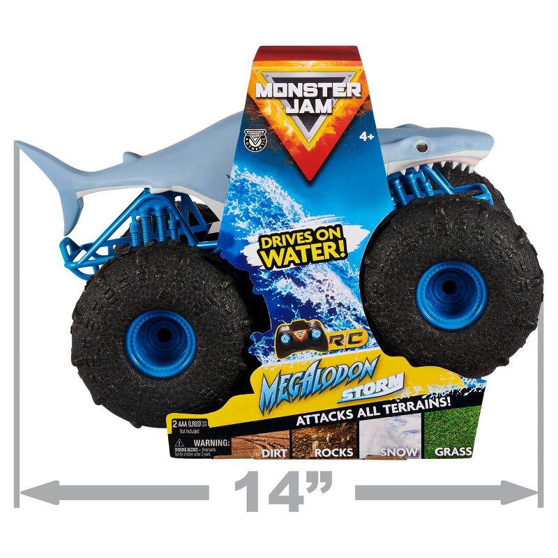 Monster Jam Official Megalodon Storm All-Terrain Remote Control Monster Truck - 1:15 Scale