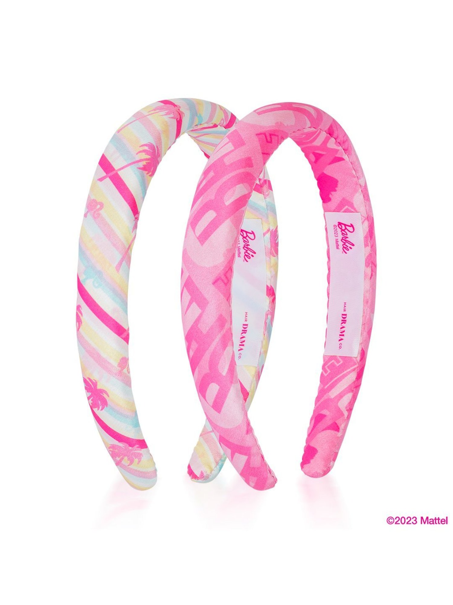 Hair Drama Company Barbie Malibu Multicolor Printed Hair Band - Set of 2