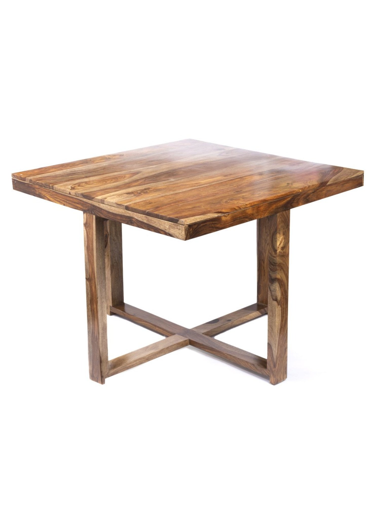 Ikiriya Kingston Printed Brown & Blue Wood 4 Seater Dining Table Set Teak Finish