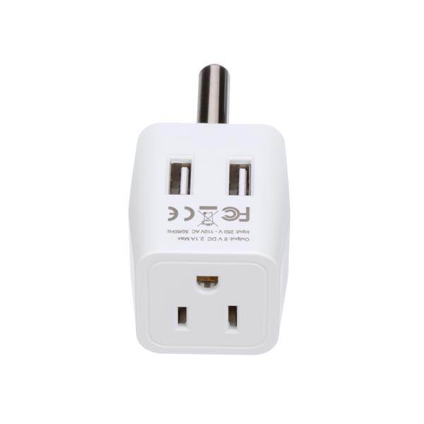Ceptics USA to South Africa Travel Adapter Plug  With Dual USB - Type M - Ultra Compact (CTU-10L)