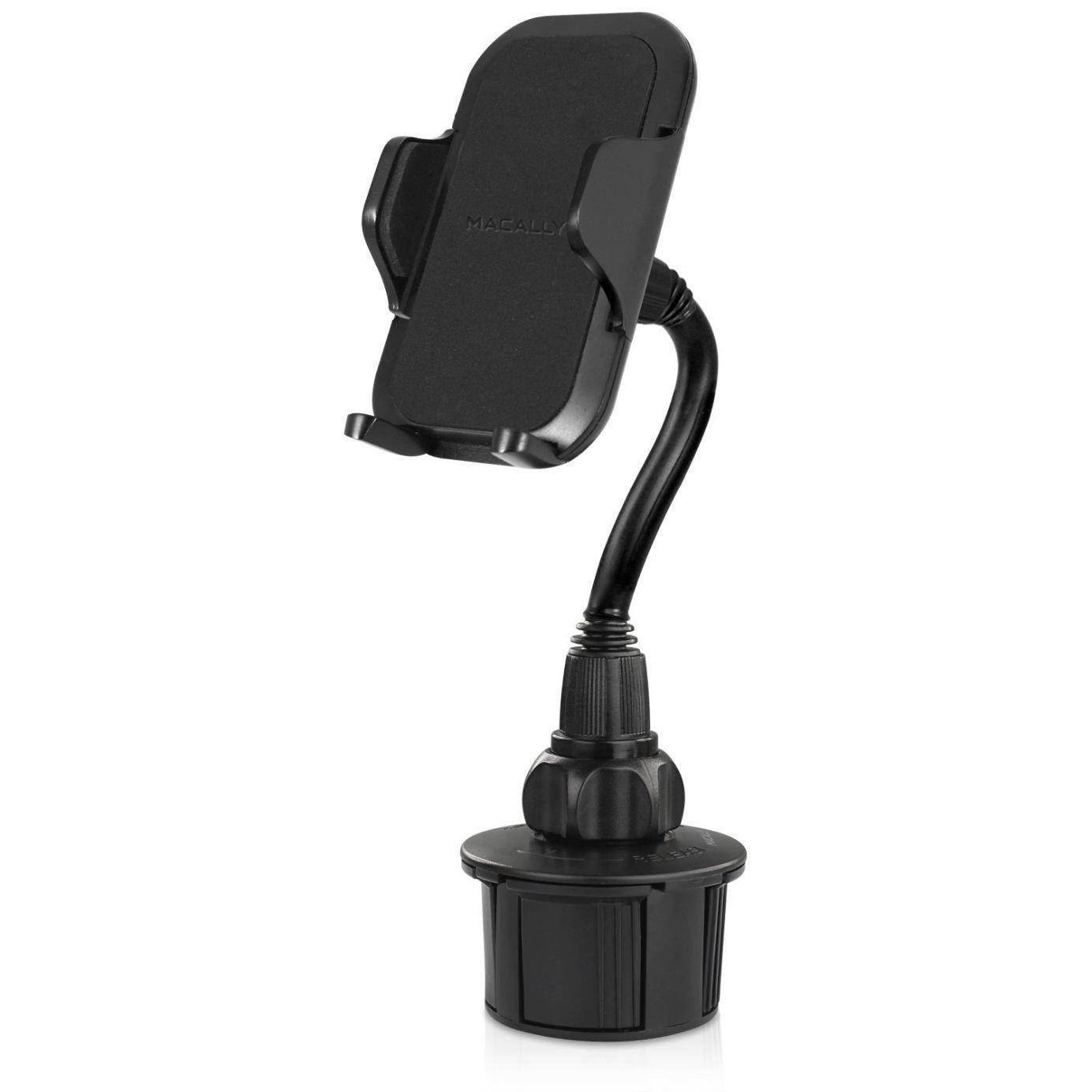 Macally Extra-Long Adjustable Automobile Cup Holder Mount for Smartphones and most GPS MCupXL