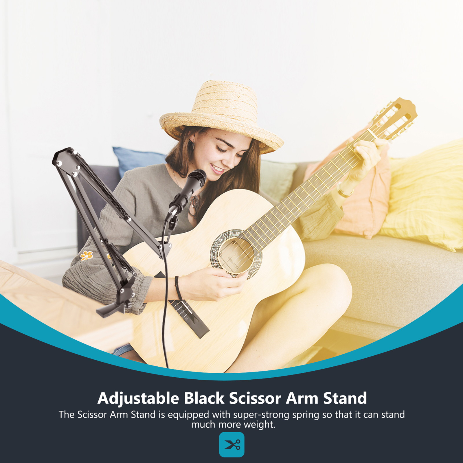 NEEWER Adjustable Microphone Suspension Boom Scissor Arm Stand, Max Load 1 KG Compact Mic Stand for Radio Broadcasting, Voice-Over, Stage and TV Stations, Compatible with Blue Yeti Snowball Yeti X,etc