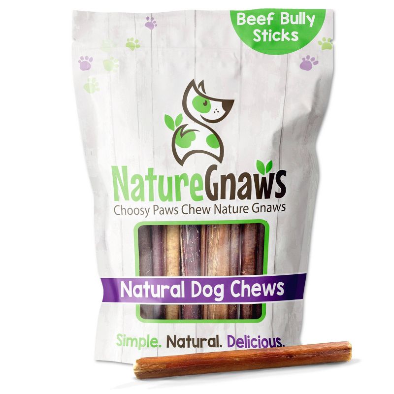 Nature Gnaws Bully Sticks Beef Dog Treats - 8oz