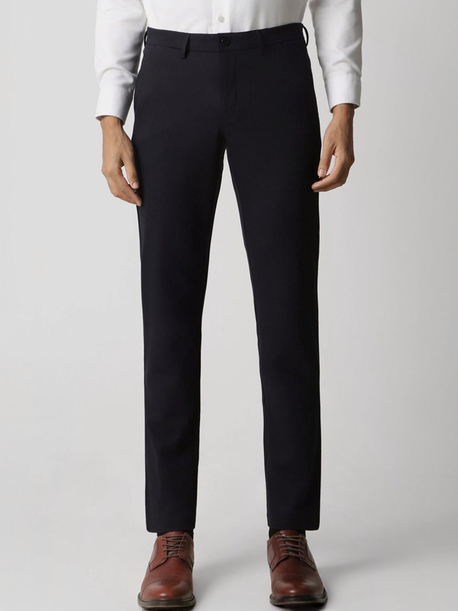 Arrow Navy Regular Fit Trousers