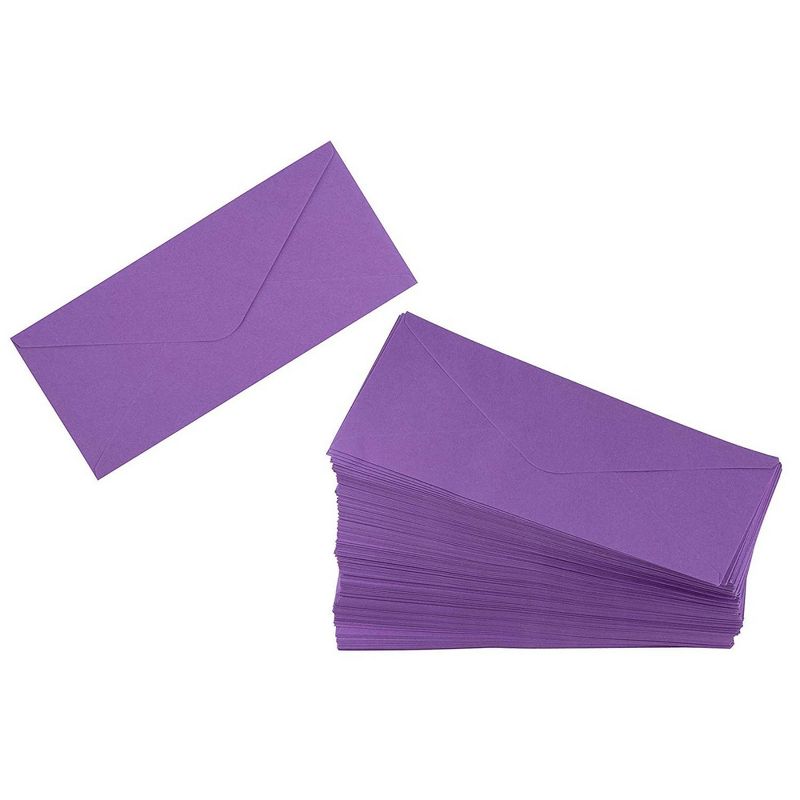 200-Pack #10 Business Envelopes for Office, Checks, Invoices, Letters, Invites, Purple, 4-1/8" x 9-1/2"