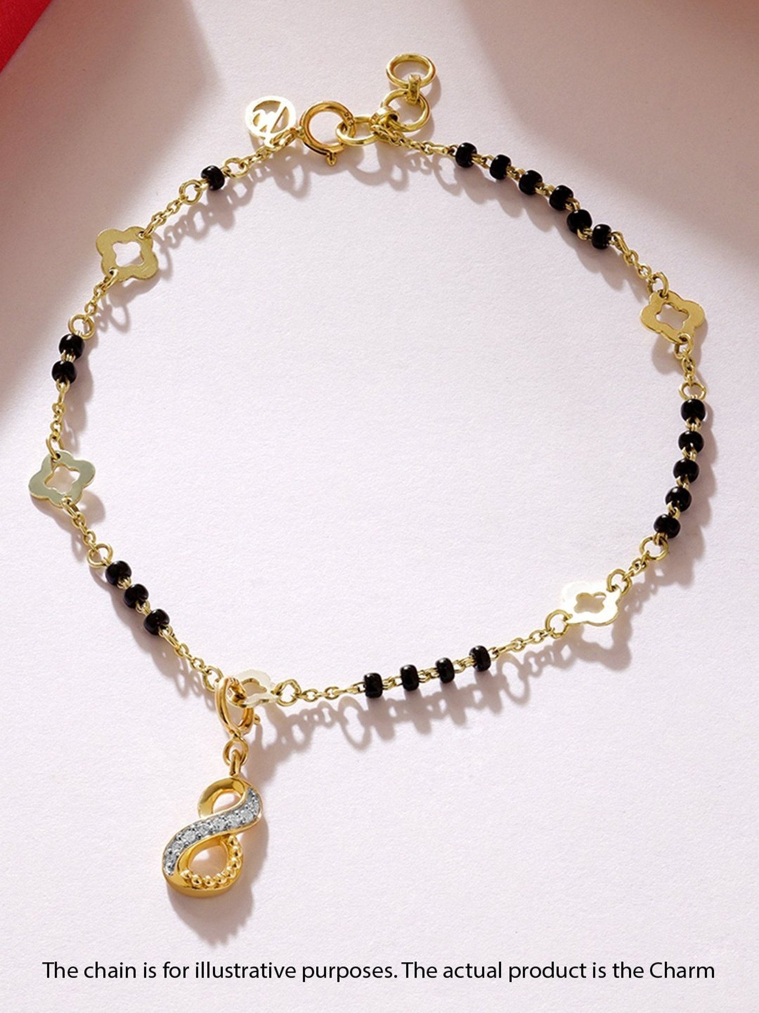 P.N.Gadgil Jewellers 18k Gold Infinity Florall Diamond Necklace For Women