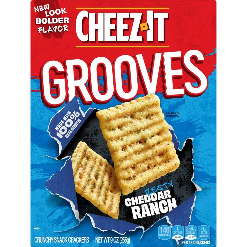 Cheez-It Zesty Cheddar Ranch Grooves Crispy Cracker Chips - 9oz