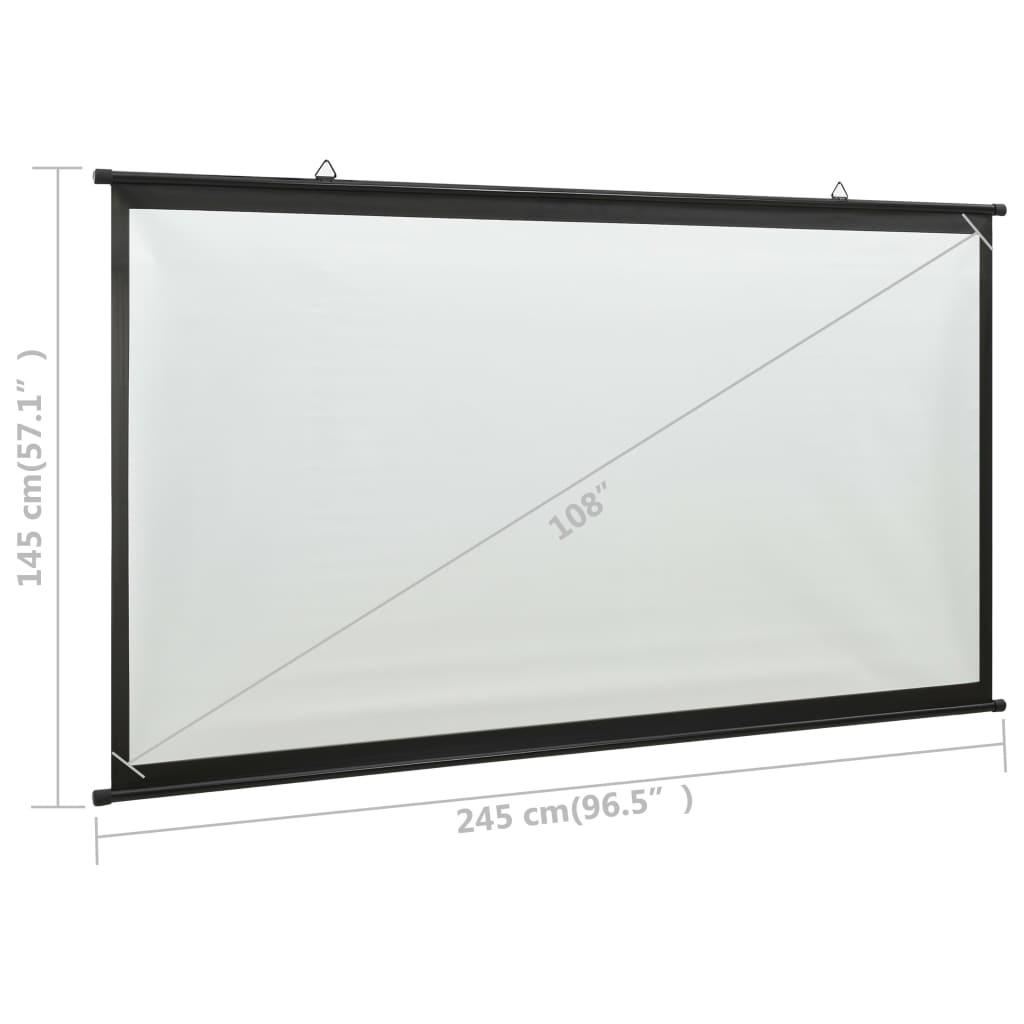 vidaXL Projection Screen 108" 16:9 Home Theater Screen Office Presentation
