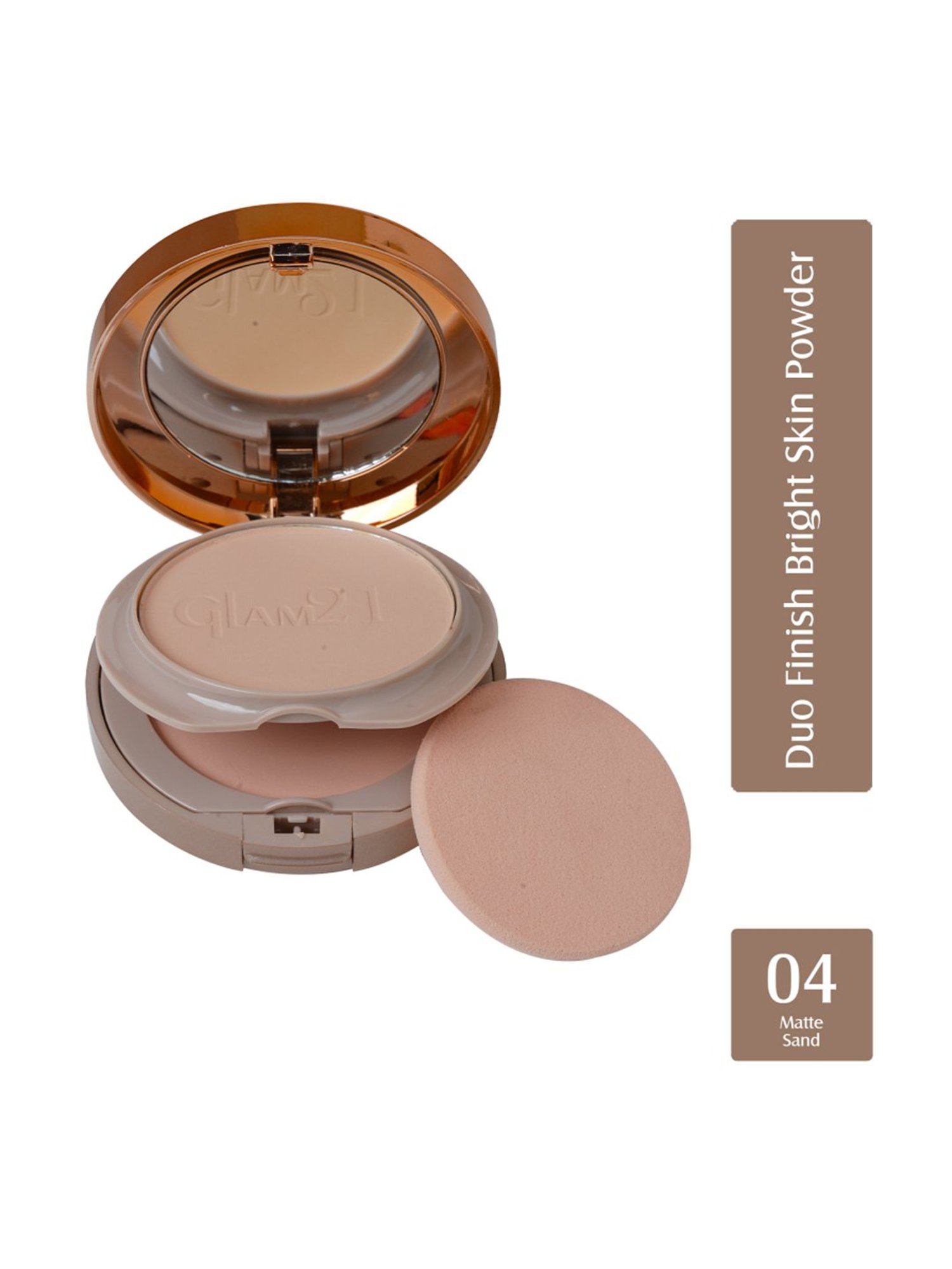 Glam21 Duo Finish Bright Skin Compact Powder 04 Matte Sand - 24 gm