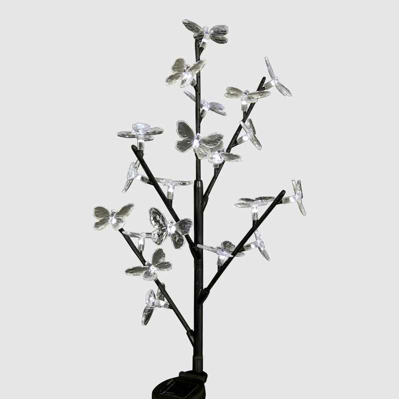 38" Resin 20 Led Branch Garden Stake With Butterflies - Exhart