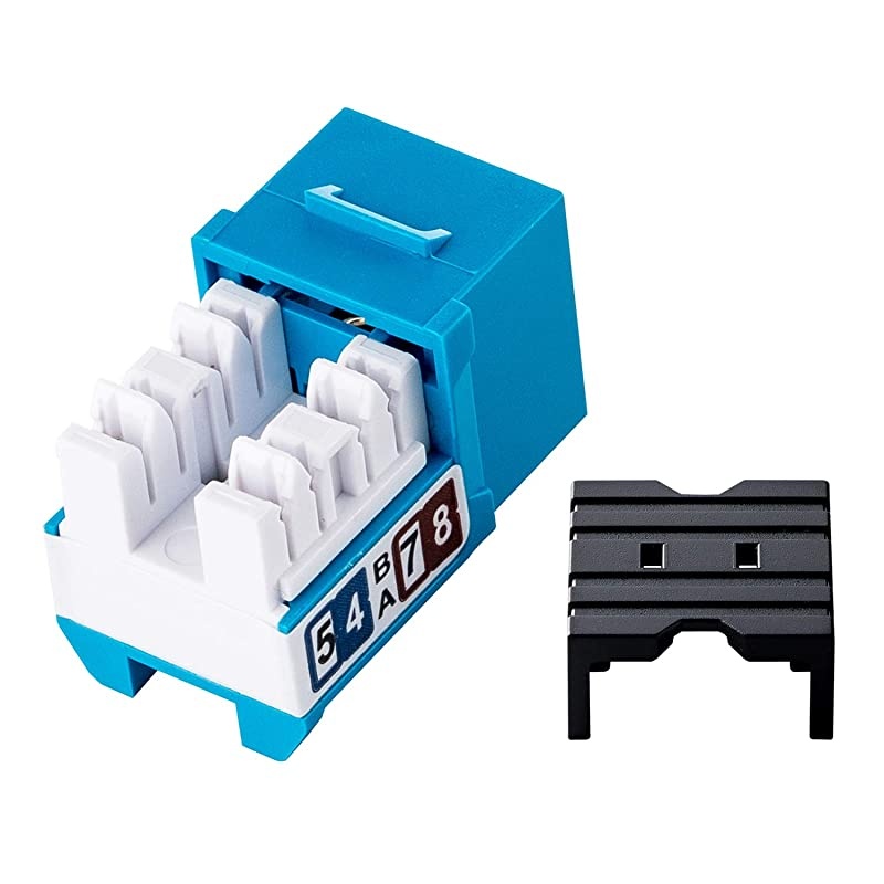 10Pack RJ45 Cat6 Slim Profile UTP Unshielded Keystone Jack Blue