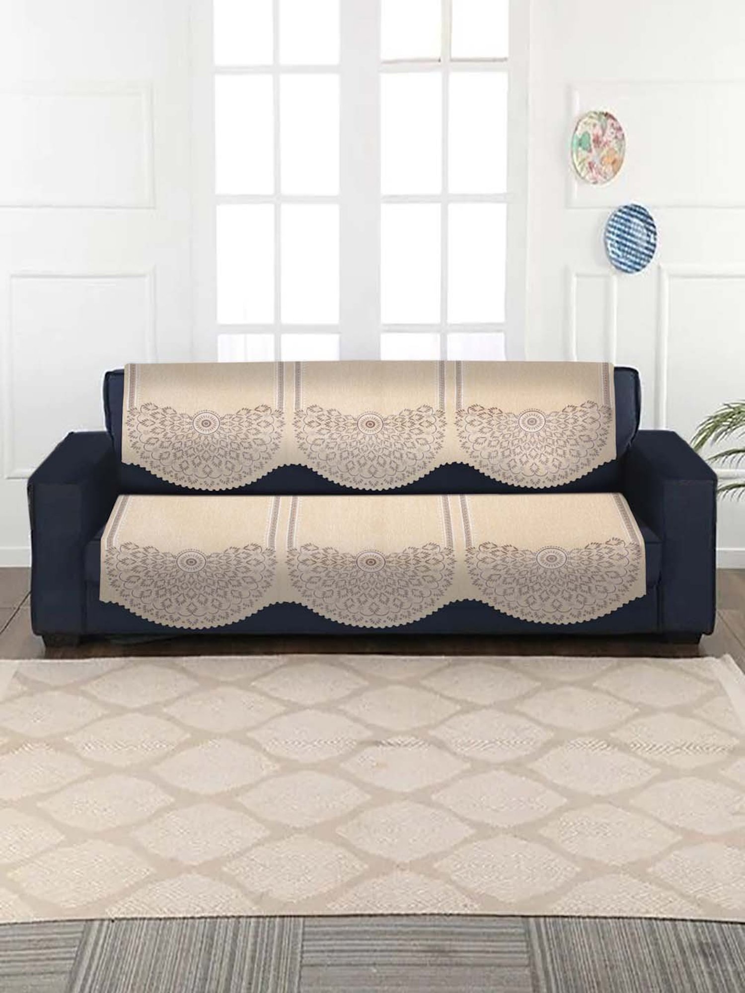 MODERN HOMES White Cotton Hand-Knotted Curtain Ropes - Set of 2