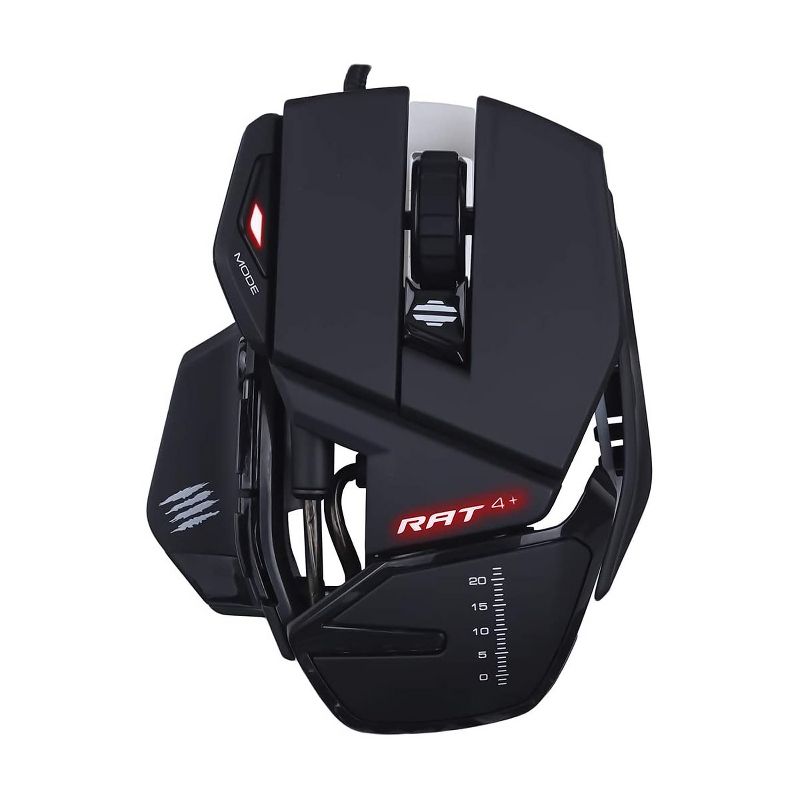 Mad Catz The Authentic R.A.T. 4+ Optical Gaming Mouse, Black ( MR03MCAMBL00 )