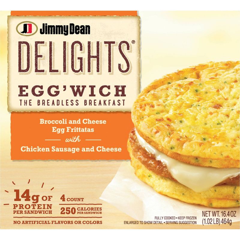Jimmy Dean Broccoli & Cheese Frozen Frittata Sandwich - 4ct