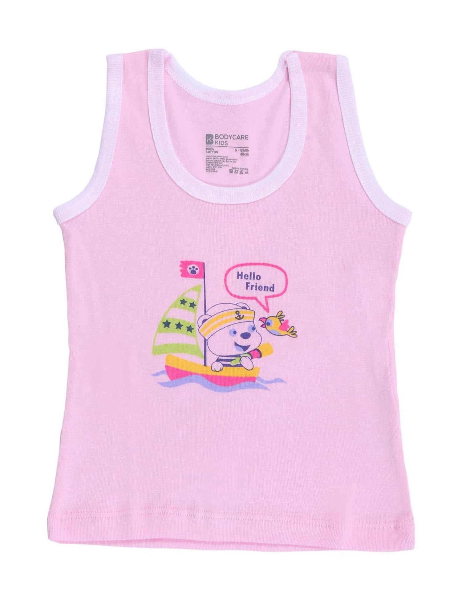 Bodycare Kids Assorted Printed Vests(Pack Of 3)