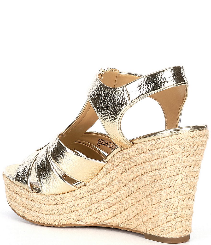 MICHAEL Michael Kors Berkley Metallic Leather Wedge Espadrilles