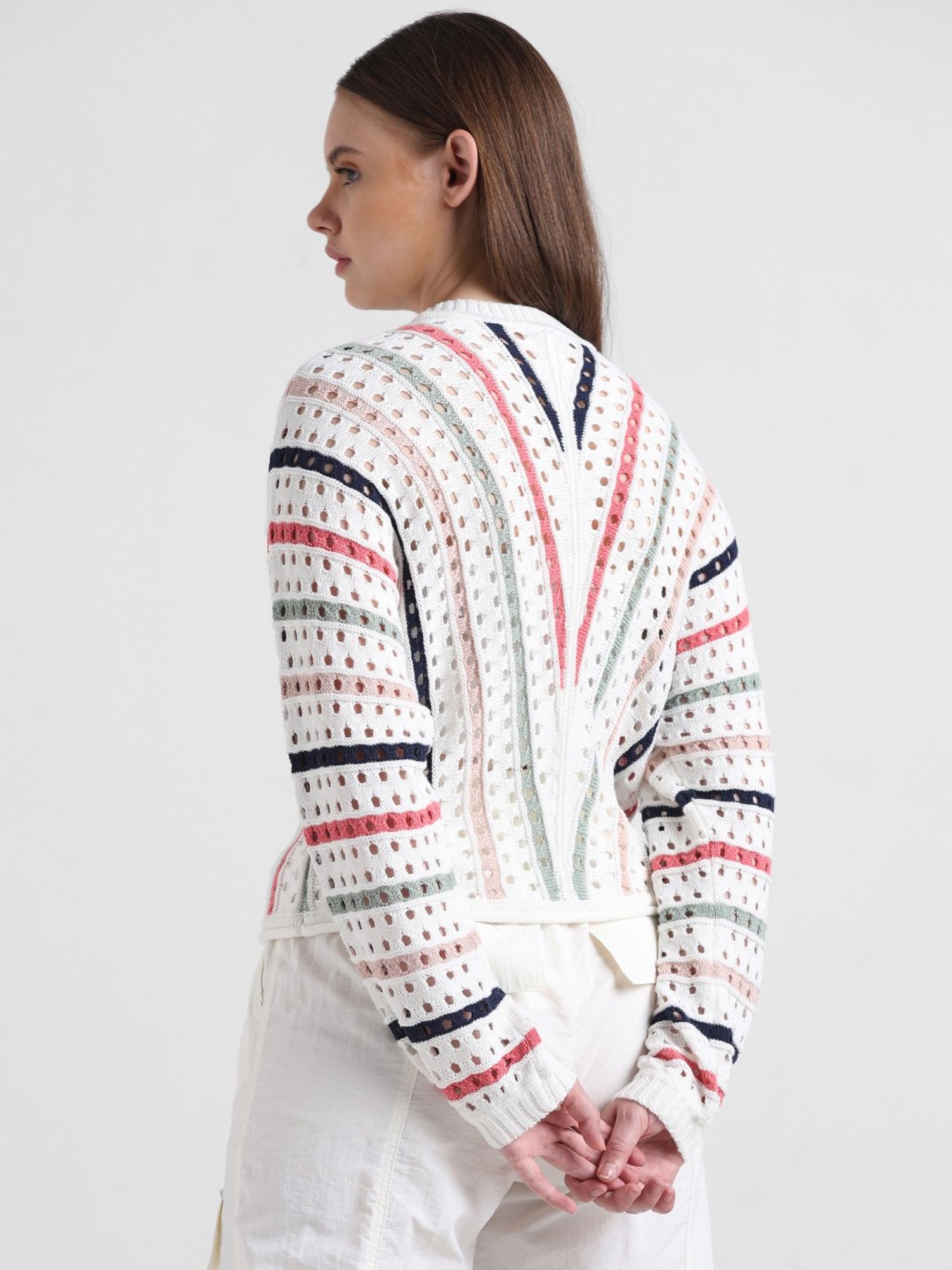 Only White Striped Pullover