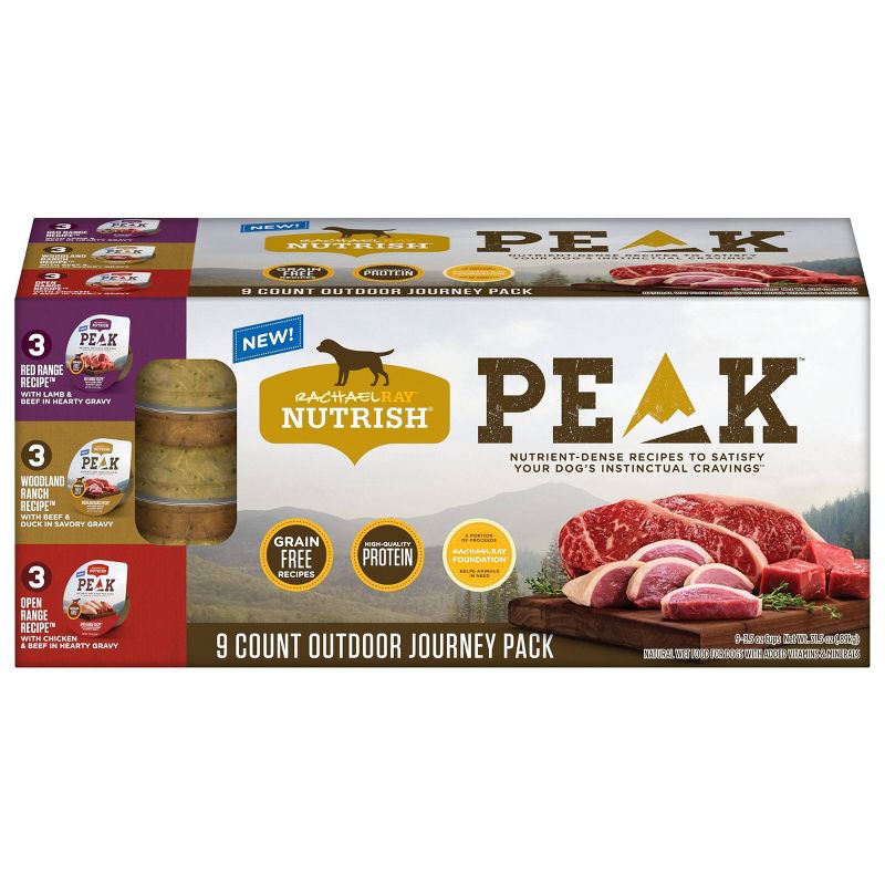 Rachael Ray Nutrish Peak Grain Free Wet Dog Food Outdoor Journey - 3.5oz/9ct Variety Pack