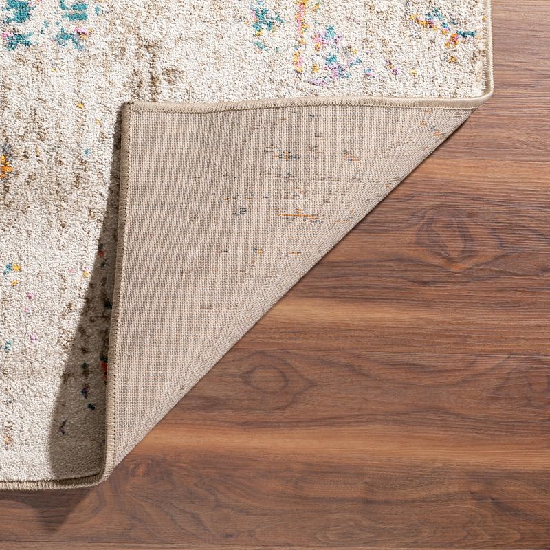 7'10"X10'8" Ivory Damask Woven Area Rug - Addison Rugs