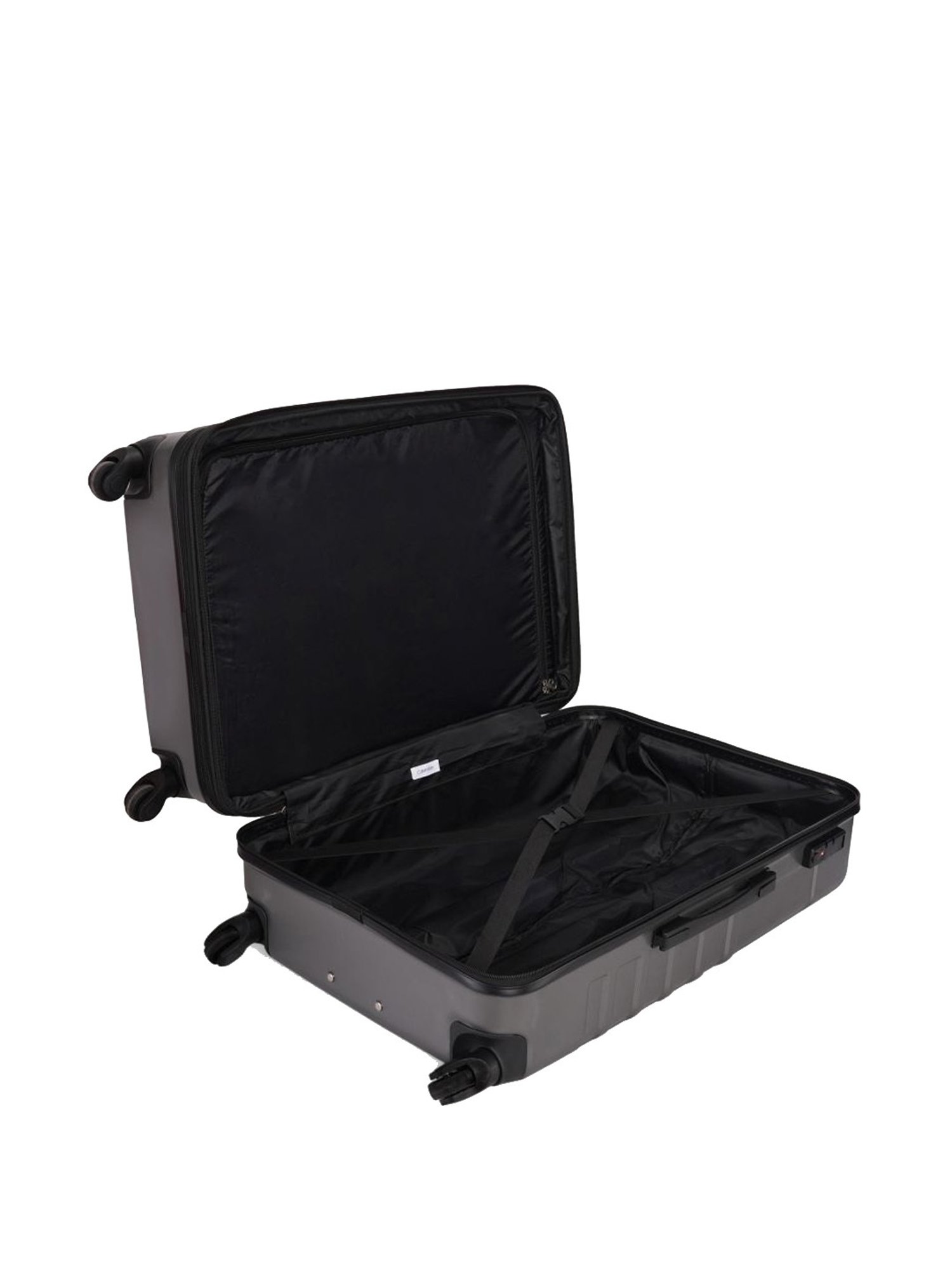 Calvin Klein Midtown Tour Dark Grey Textured Hard Cabin Trolley Bag - 76 cm