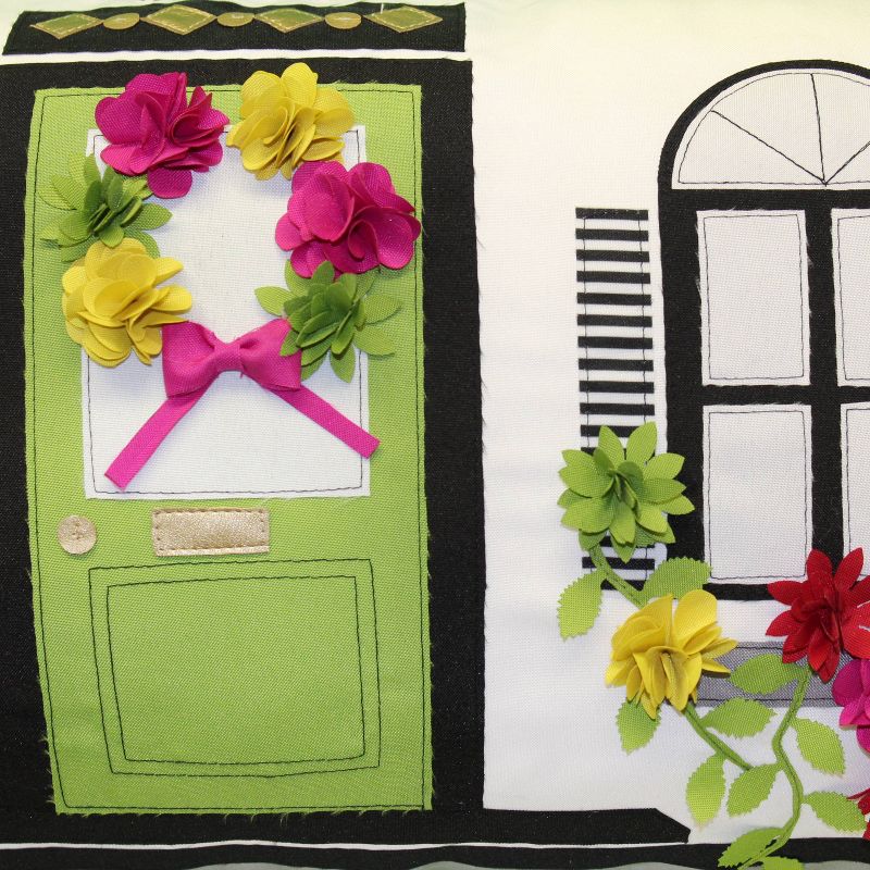 28" x 14" Dimensional Flowers Home Decorative Patio Throw Pillow - Edie@Home