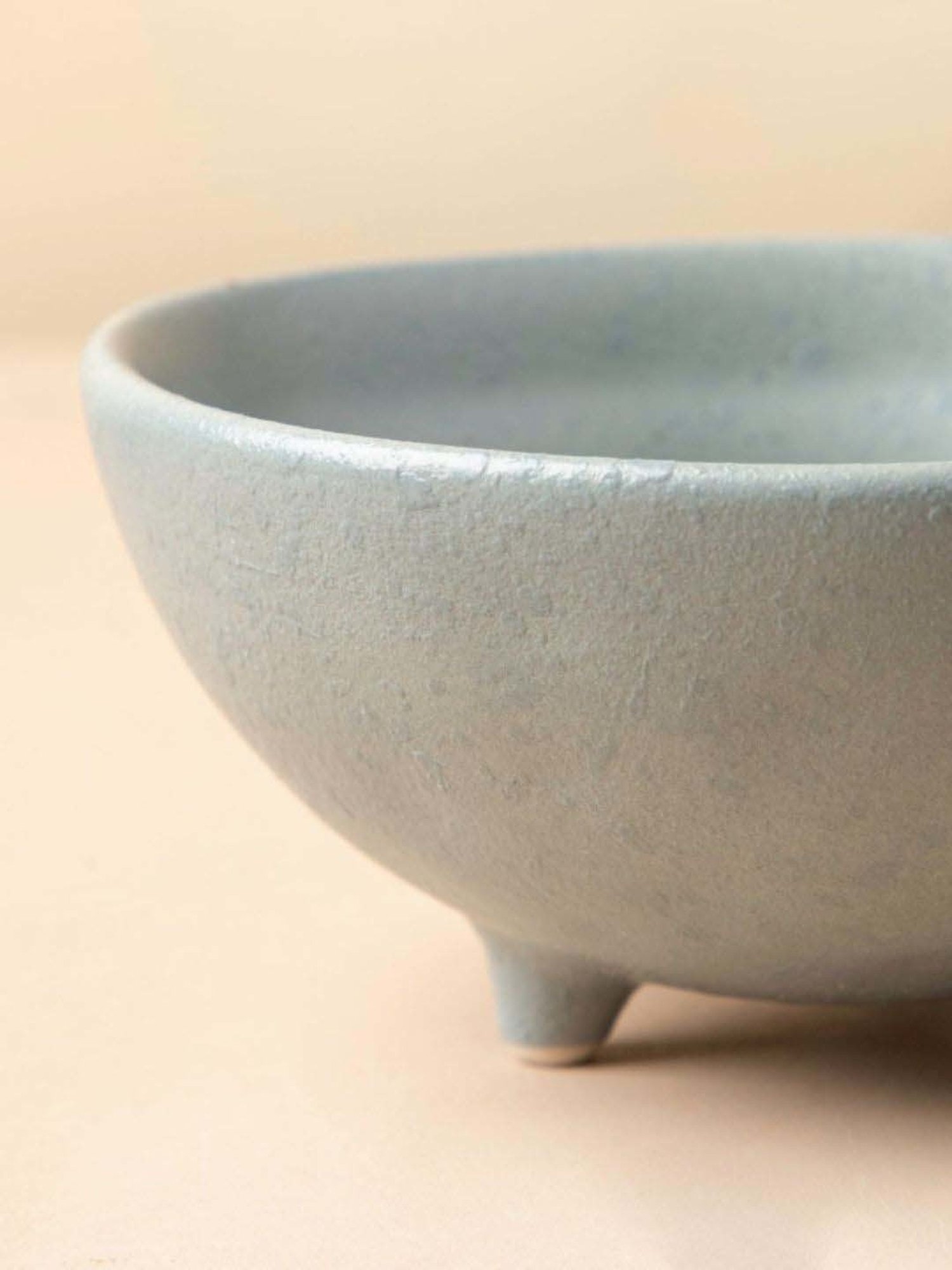 Nestasia Grey Food-Safe Matt Finish Round Ceramic Dessert Bowl with Legs, Microwave-Safe, 100ml