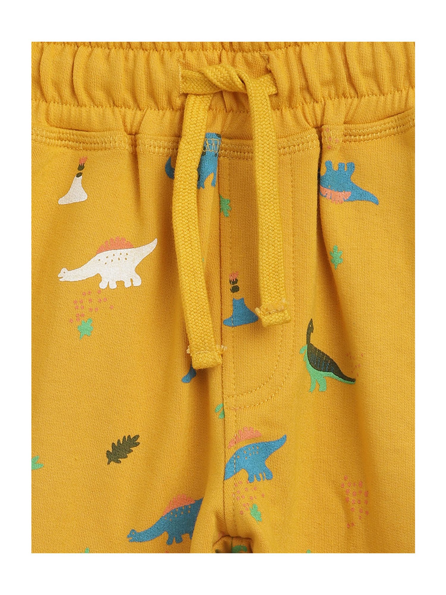 Li'l Tomatoes Boys Mustard Printed Joggers
