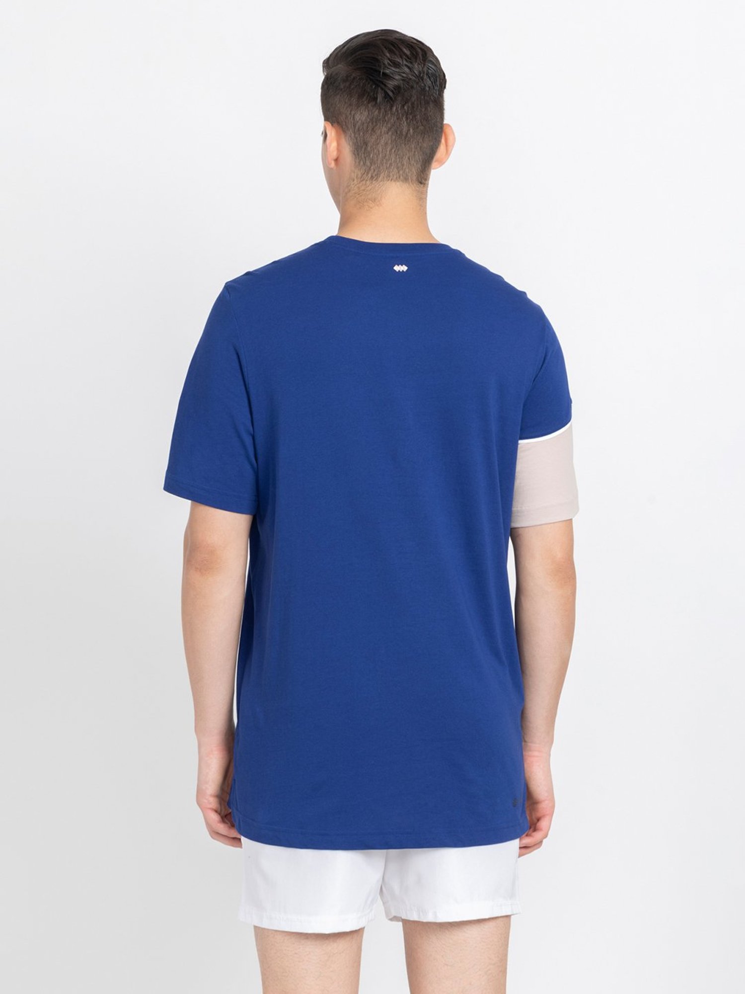 adidas Blue Regular Fit Club House Cotton Crew T-Shirt