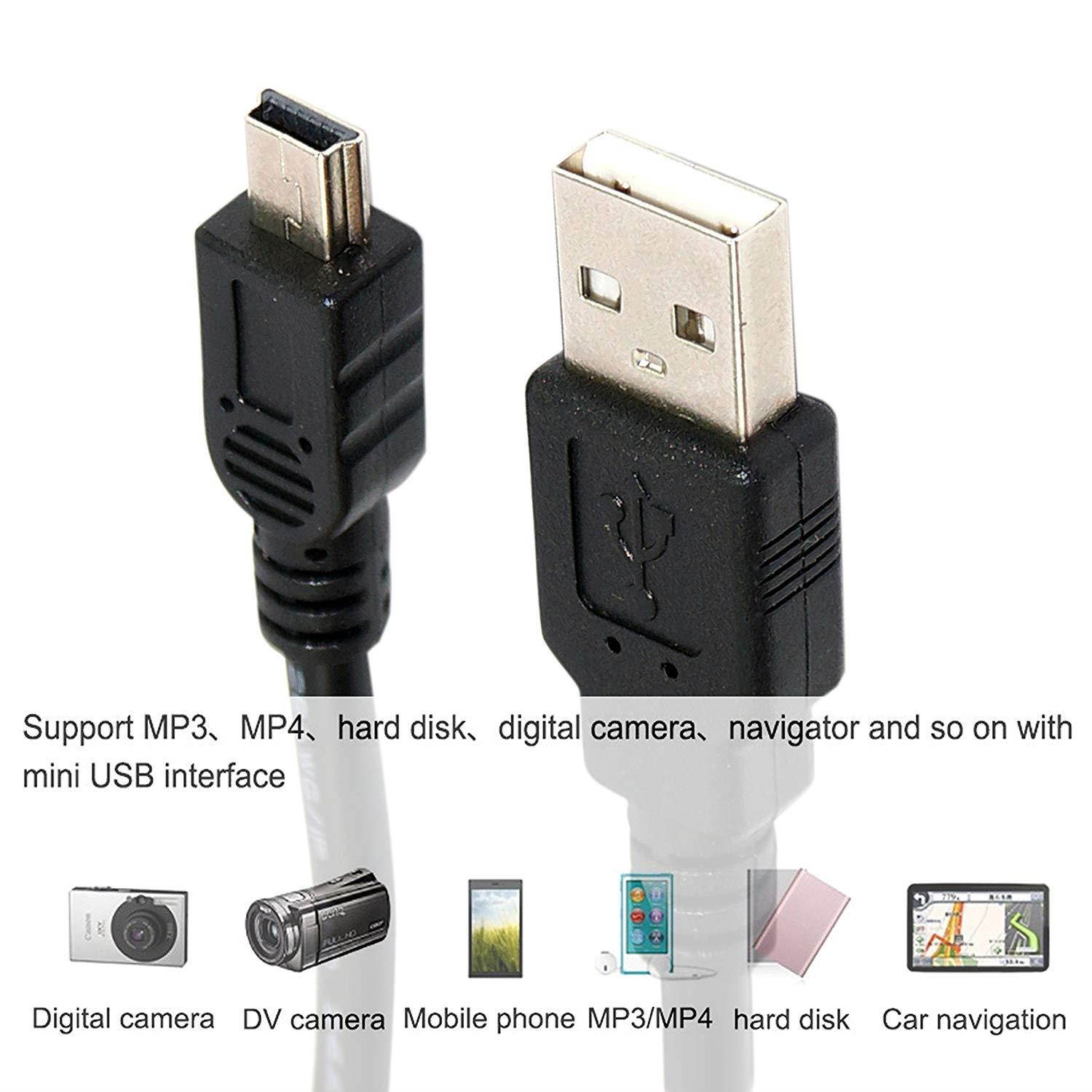 10 Pack 27cm(0.88 feet) USB 2.0 A to Mini 5 pin B Cable for External HDDS/Camera/Card Readers
