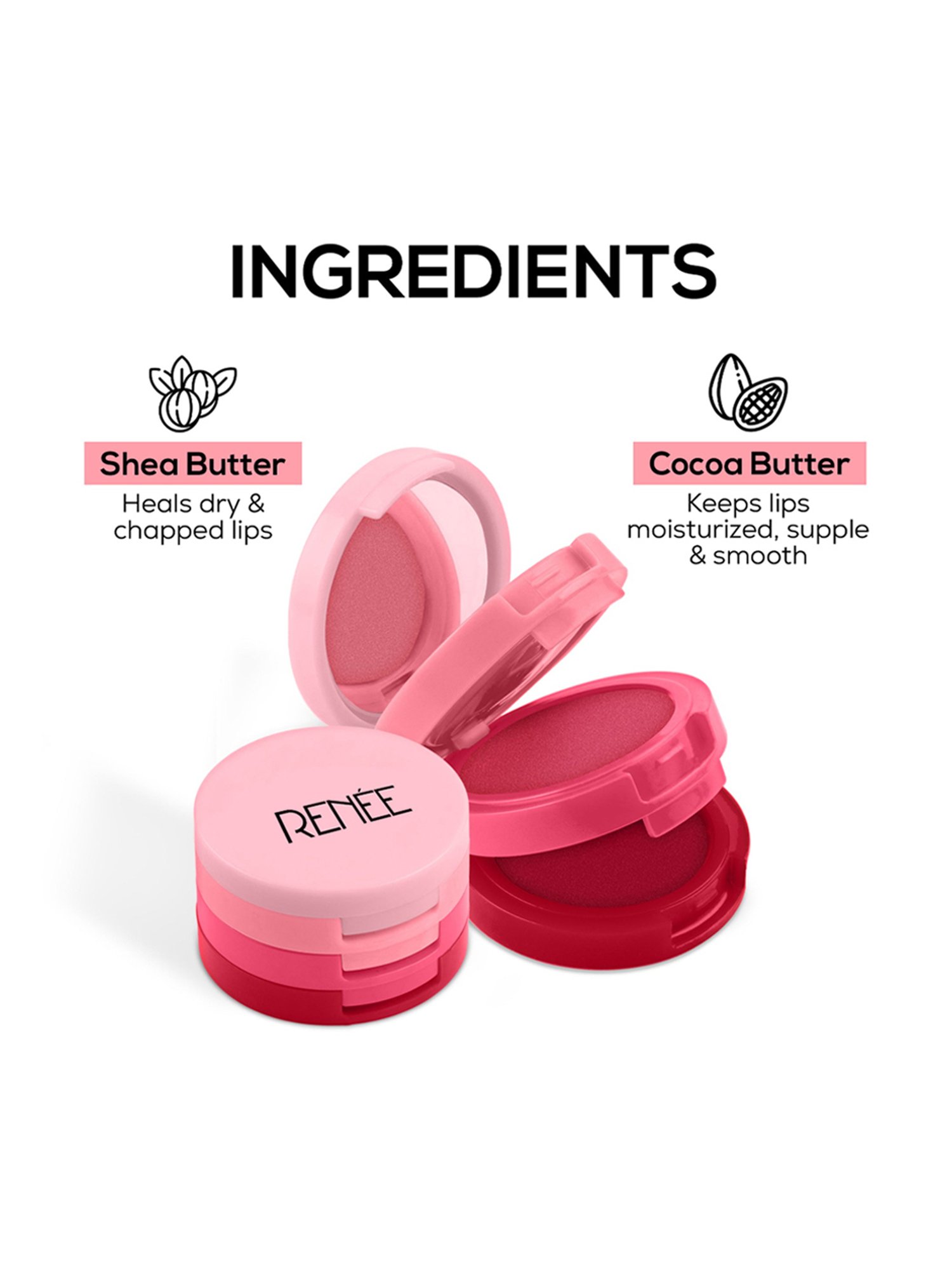 RENEE Glam Stack 3-In-1 Lip & Cheek Tint Pink - 4.5 gm