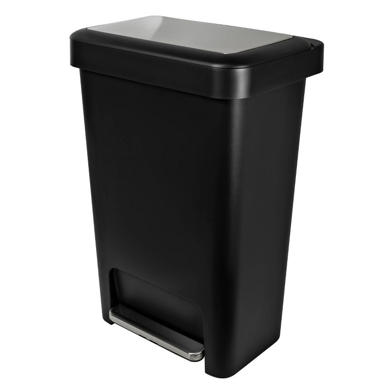 Hefty 12.4gal Premium Step Trash Can Black