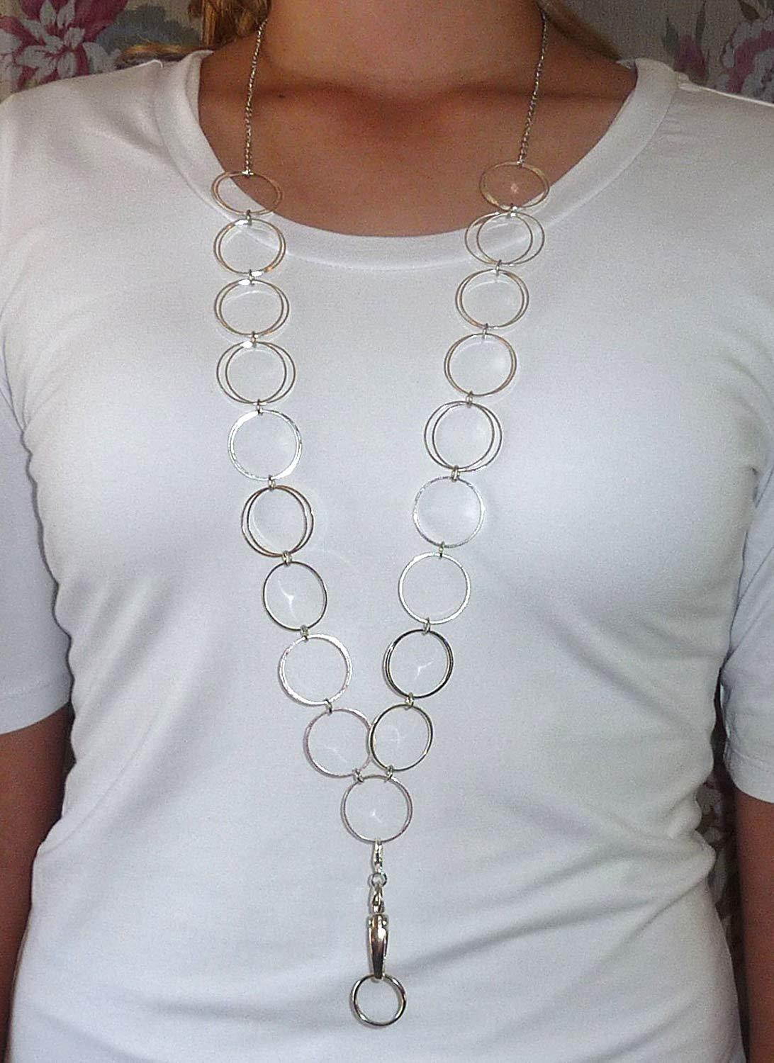 Hello Beautiful! Fashion Lanyard Necklace, Women's super strong chain lanyard for ID badge holder and keys, 36" long (Simple - Non Breakaway (Stronger))