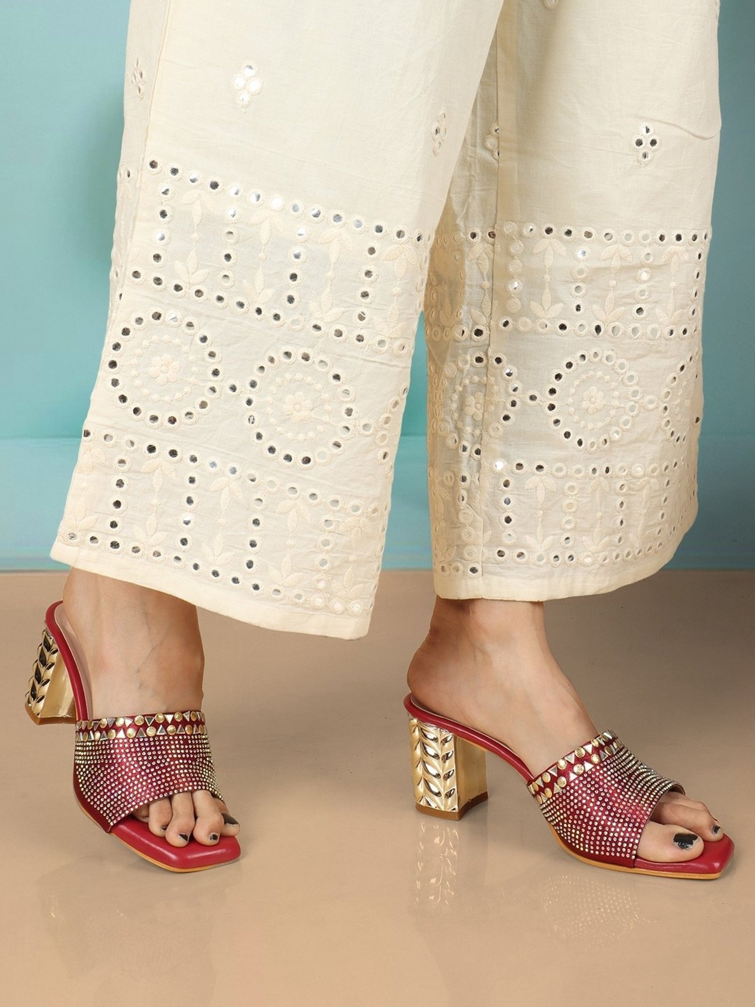 Elle Women's Red Ethnic Sandals