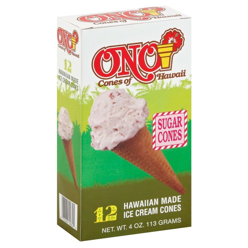 Ono Hawaiian Ice Cream Cones - 4oz/12ct
