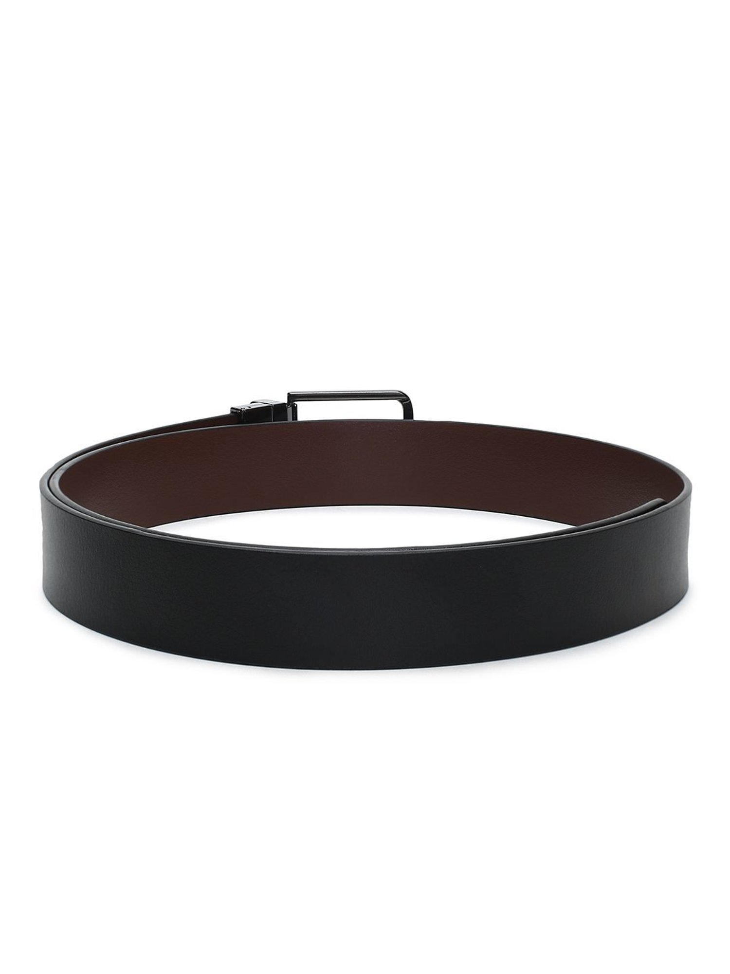Crusset Black Leather Formal Belt for Men