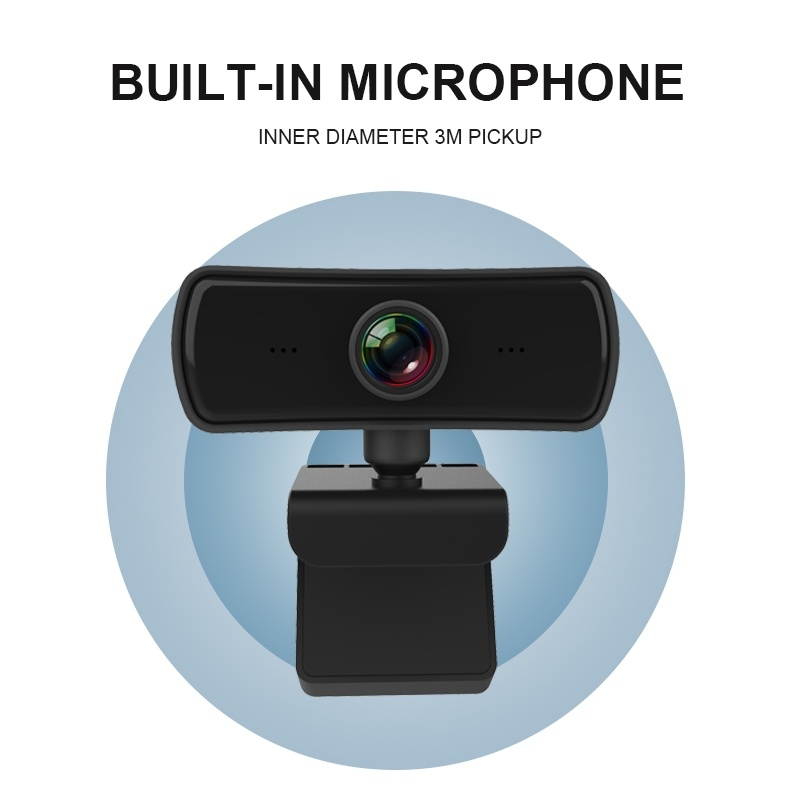 Pixels 2K Resolution Auto Focus HD 1080P Webcam 360 Rotation For Live Broadcast Video Conference Work WebCamera With Mic USB Driver-free