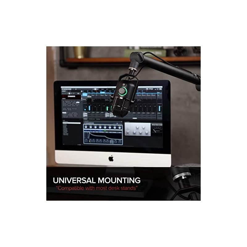 MDRILL Dome Professional USB Studio Condenser Microphone for ChattingSkypeYouTubeRecordingGamingPodcasting for iMac PC Laptop Desktop Windows Computer Black