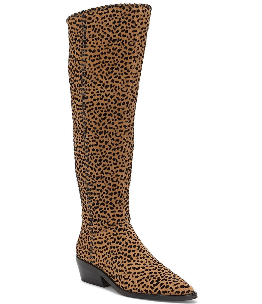 1. STATE Sage Leopard Print Suede Over-The-Knee Block Heel Boots